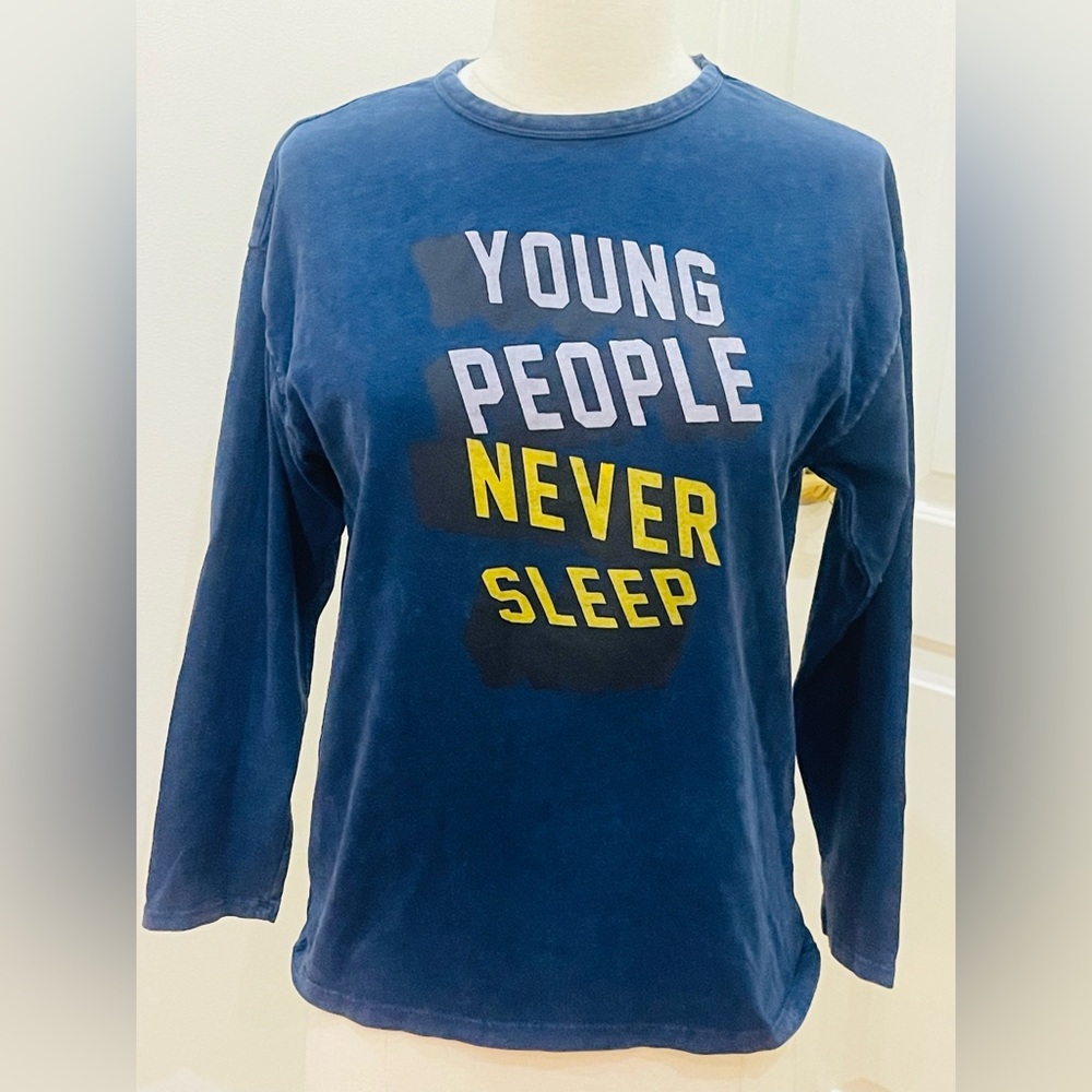 Zara boys Blue  Shirt with Graphic Print Sz 10